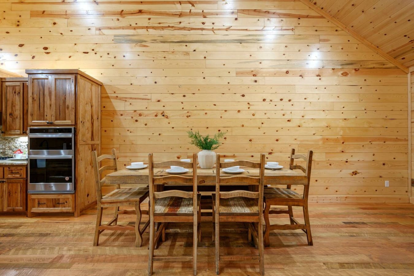 Share meals and stories in this rustic gathering spot.
