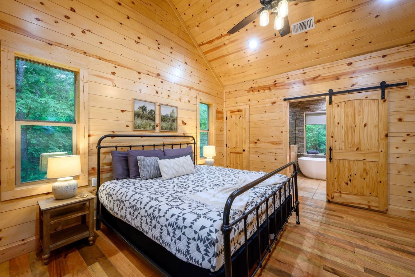Sleep soundly surrounded by woodsy charm.