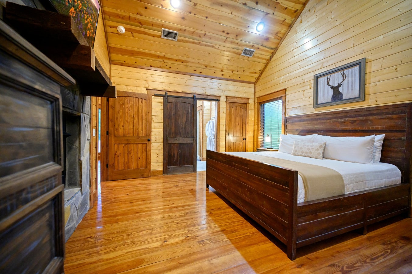 Wake up refreshed in these warm, inviting sleeping spaces.