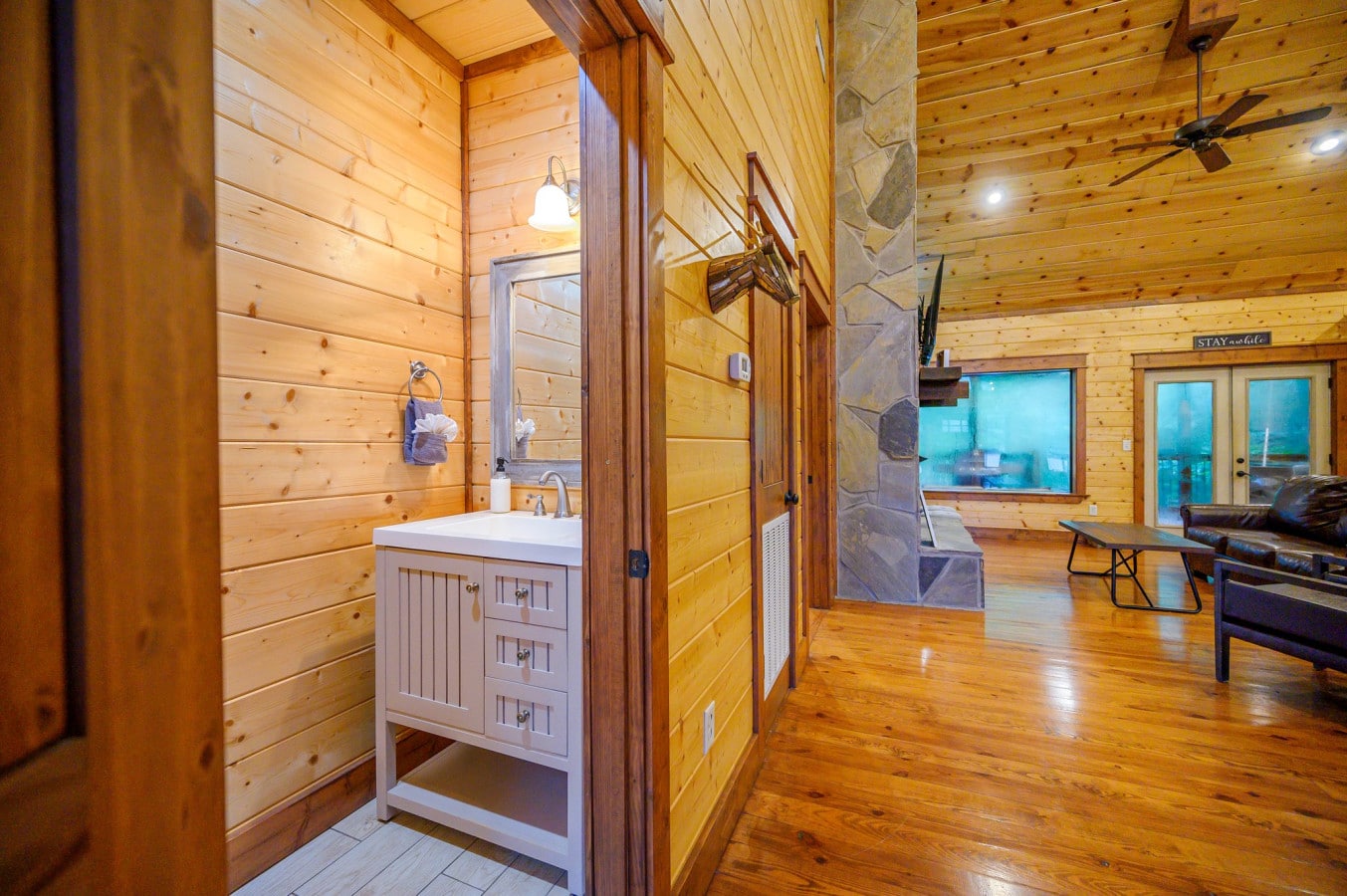 Convenient half bathu2014stylish and functional.