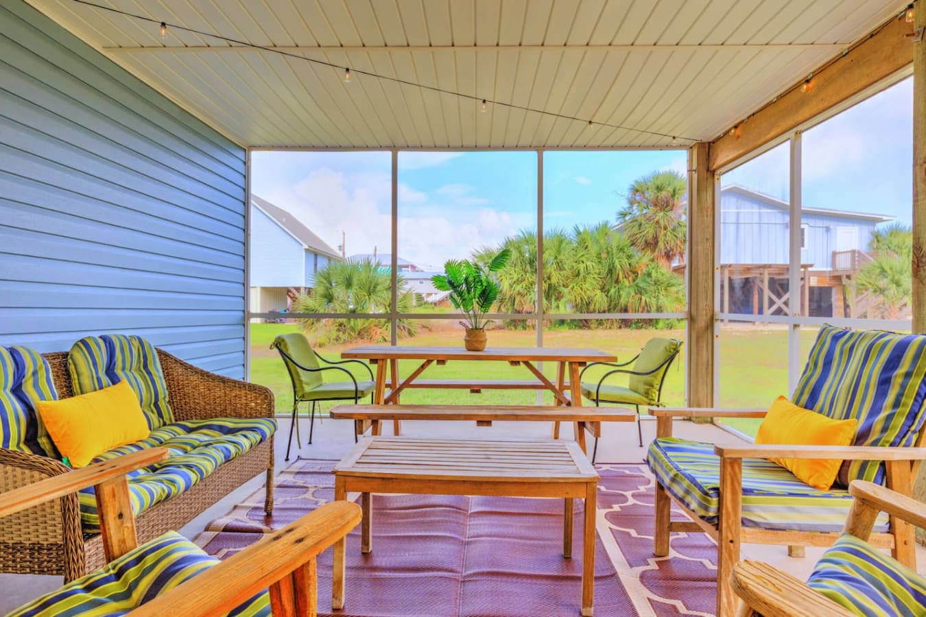 A beach house isn’t complete without a patio like this.