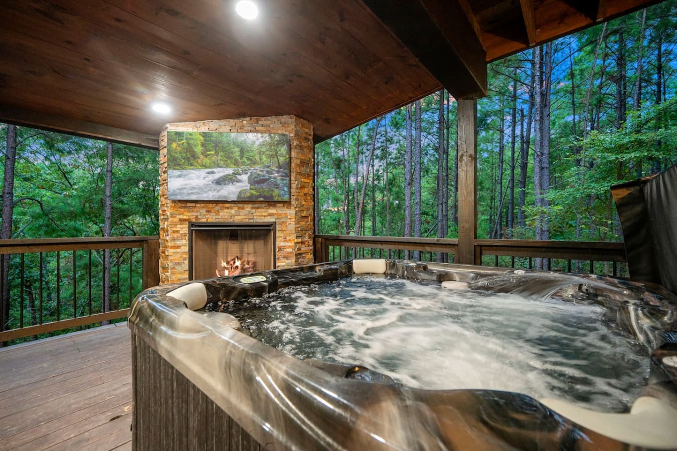 Submerged in warmth, surrounded by nature.