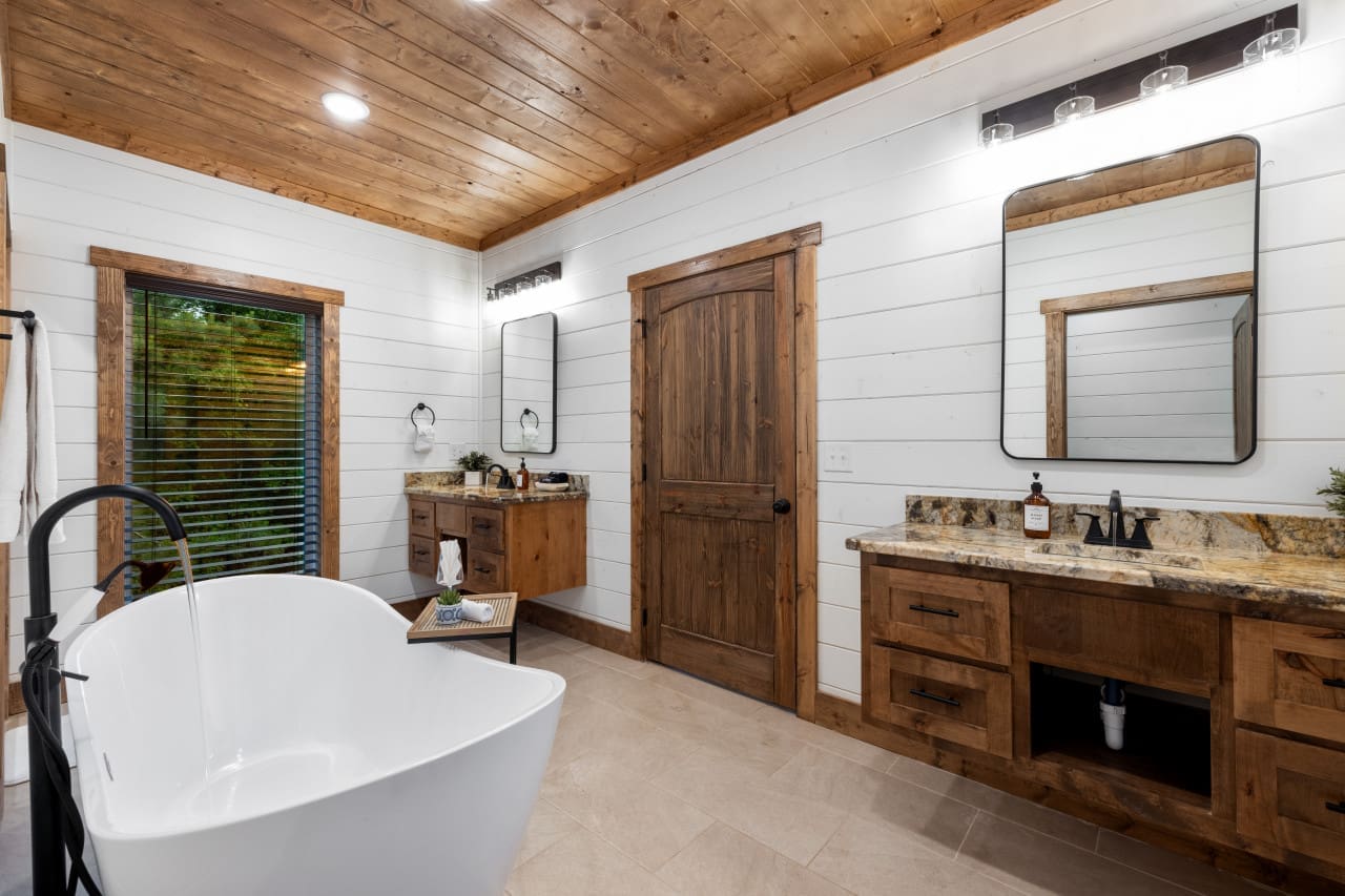 sink into the soothing depths of the tub, where bubbles and bliss await.