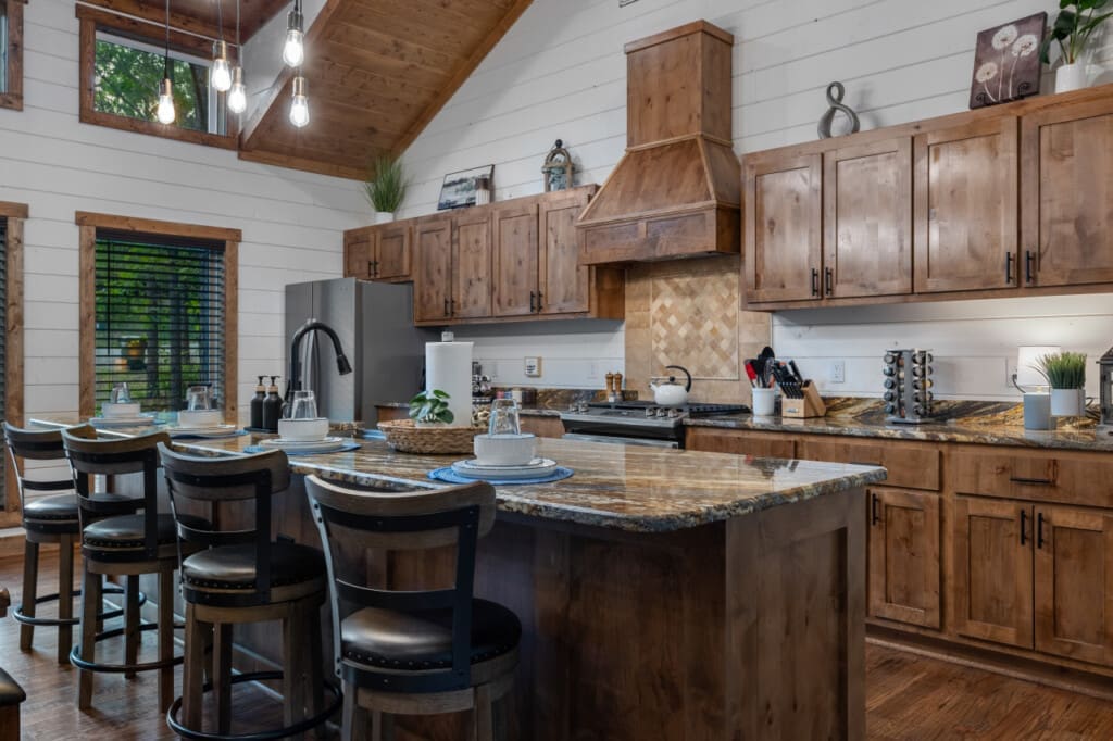 Our kitchen counter seating offers the perfect perch for casual chats and culinary adventures.