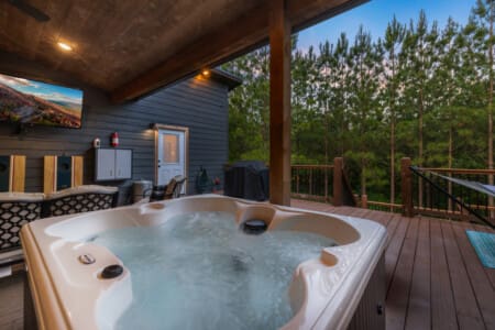 Indulge in pure relaxation and luxury with our rejuvenating hot tub!