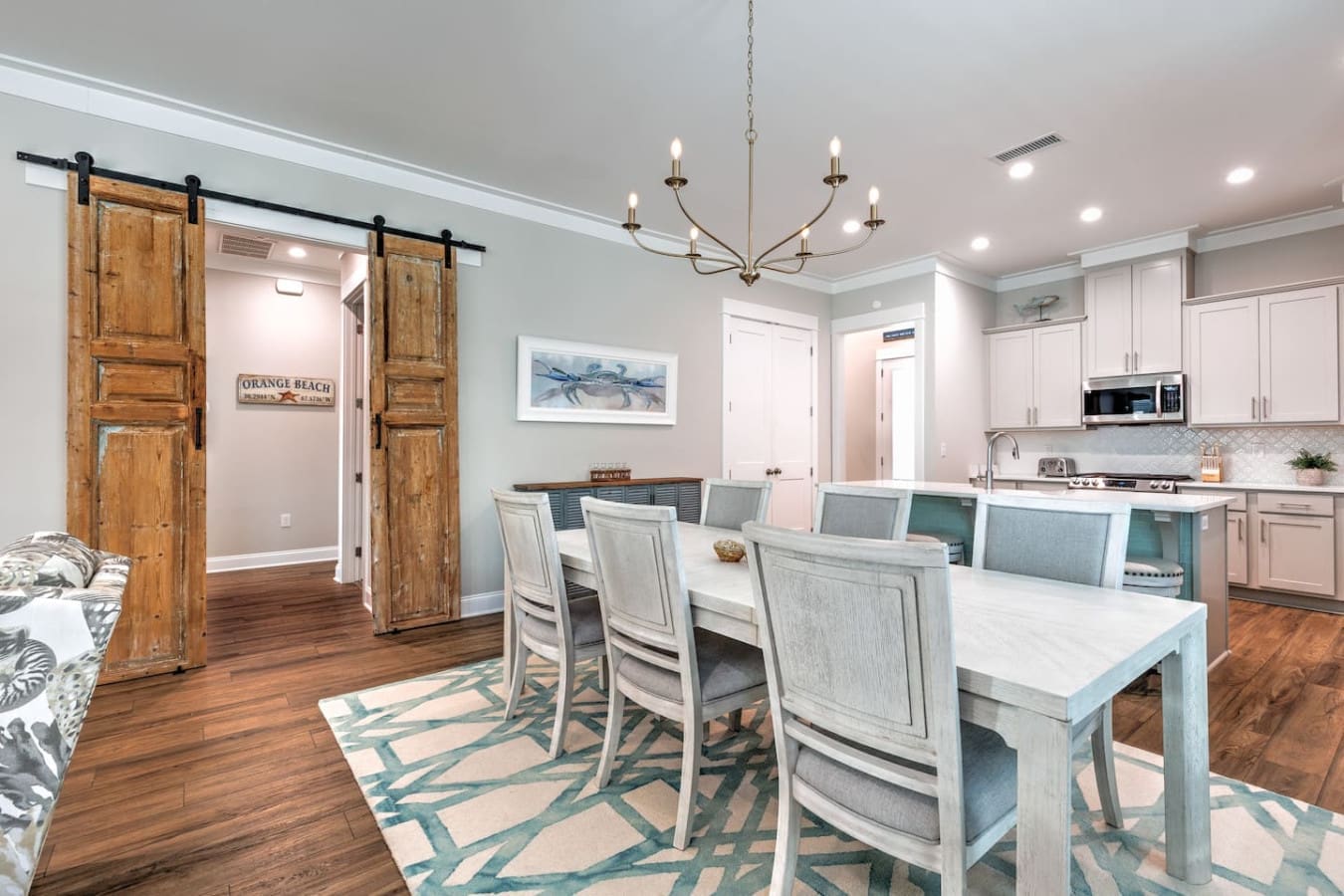 This open-concept space is perfect for keeping an eye on everyone while you're cooking, entertaining, or just living your best beach vacation life.