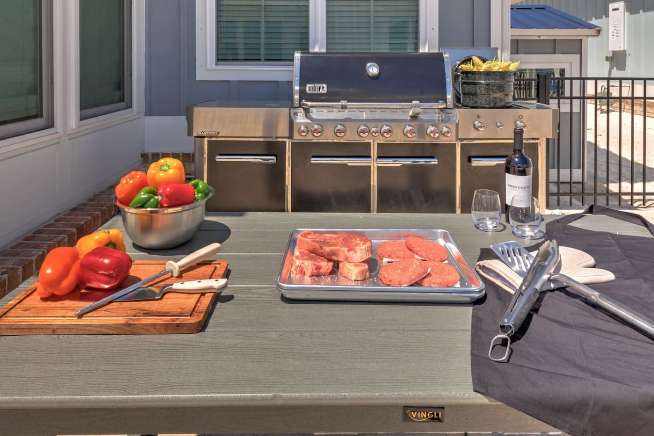 This outdoor kitchen setup is basically begging you to invite friends over and grill until sunset.