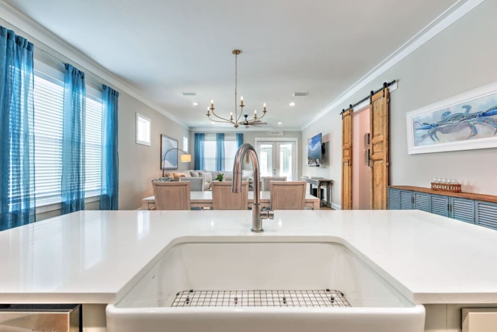 This kitchen is the kind of space that makes you actually want to hang out while someone's cooking instead of hiding in another room.