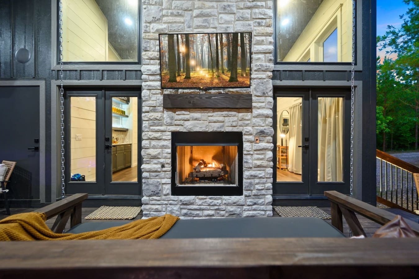 Curl up with a blanket and let the fireplace do the rest.