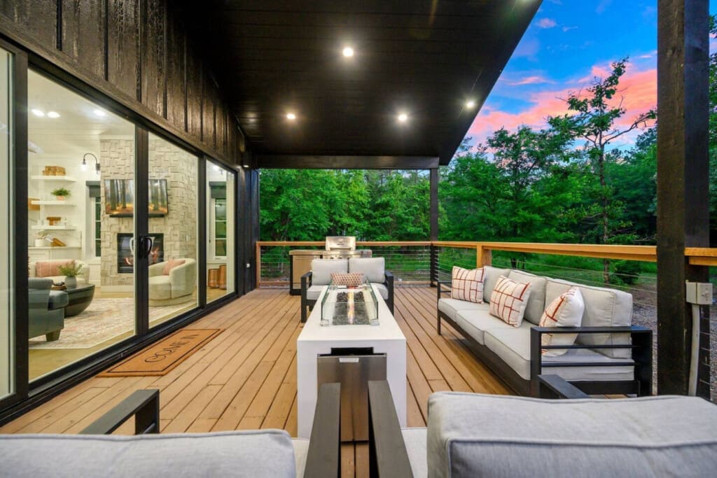 Slide open the doors and step into a peaceful outdoor lounge, perfect for morning coffee or sunset wine.