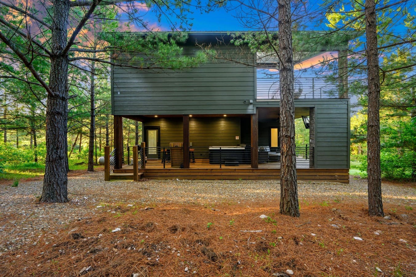 this covered deck is made for slow mornings and starry nights."