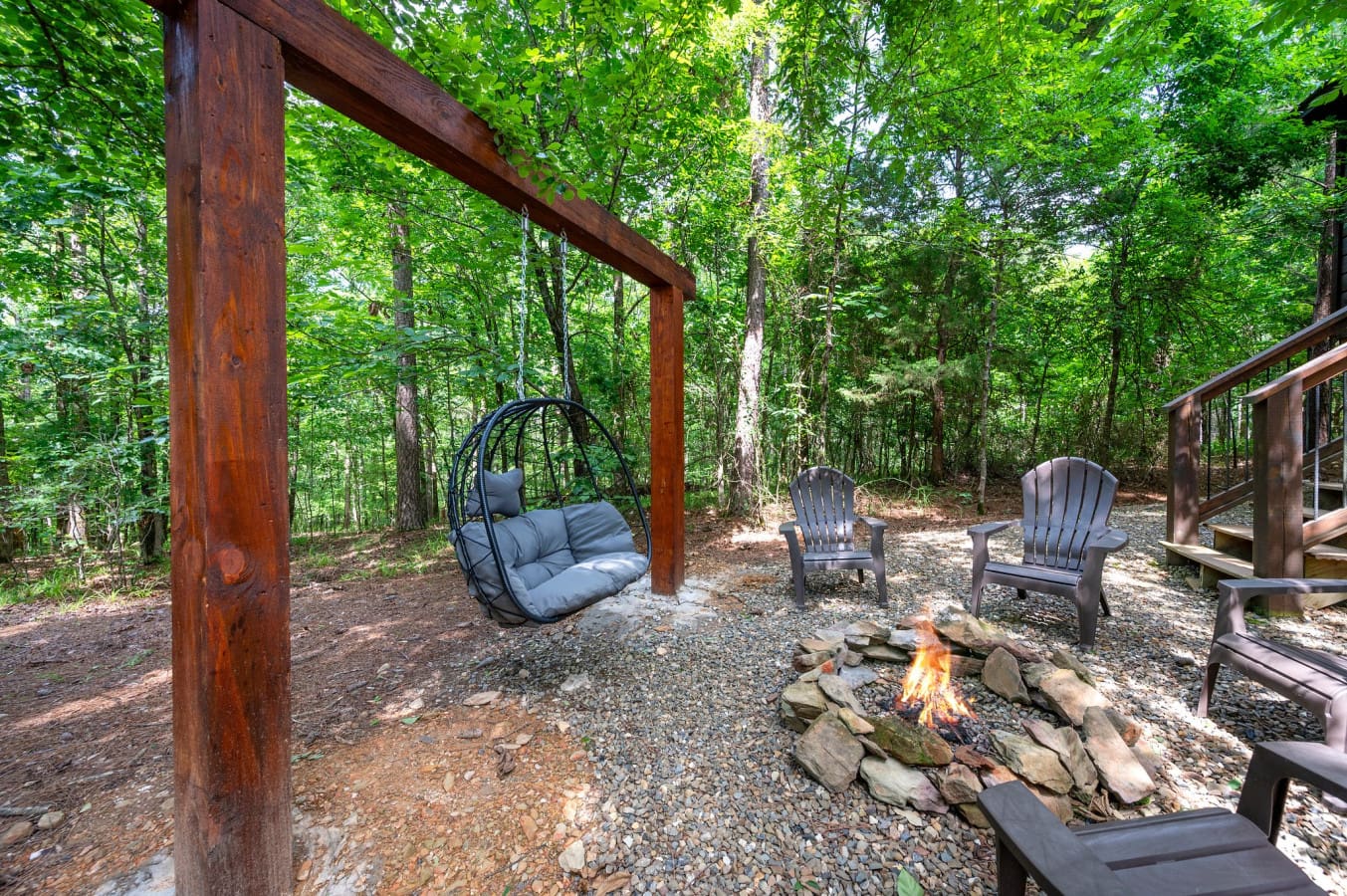 Gather around the firepit under a sky full of stars.