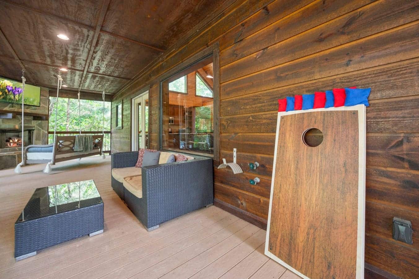Perfect your aim in the fresh mountain air with a round of cornhole.