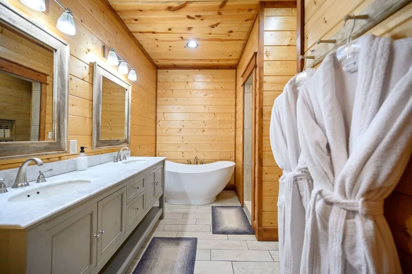 Spa-like soaking tub in a beautiful bathroom retreat.