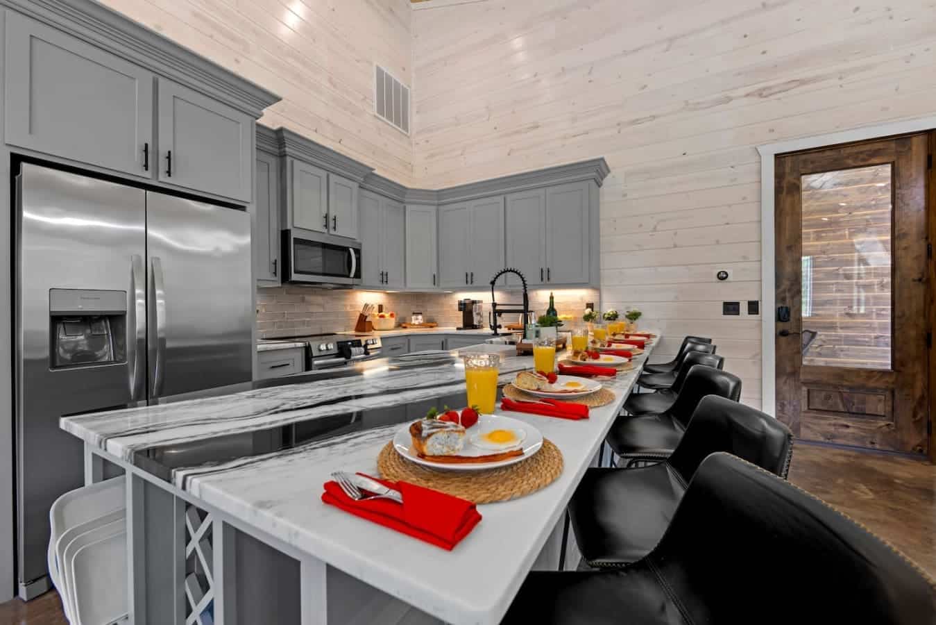 Start your day right in this stunning chef’s kitchen—where breakfast is served with style.