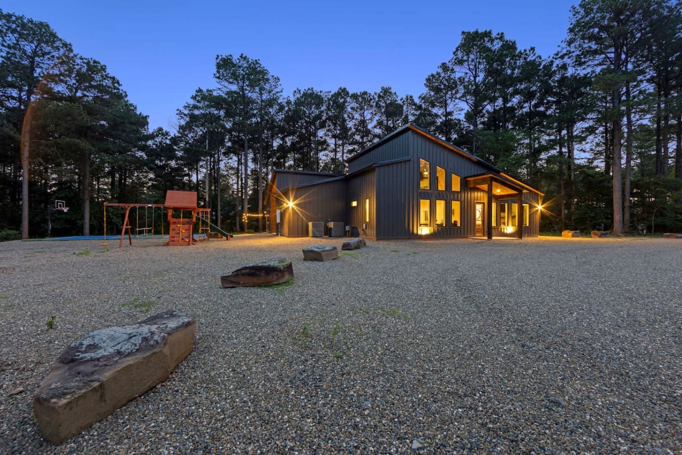 You’ve got the perfect blend of outdoor fun (swings, slide, basketball/pickleball court) and indoor entertainment. A true retreat for all ages!