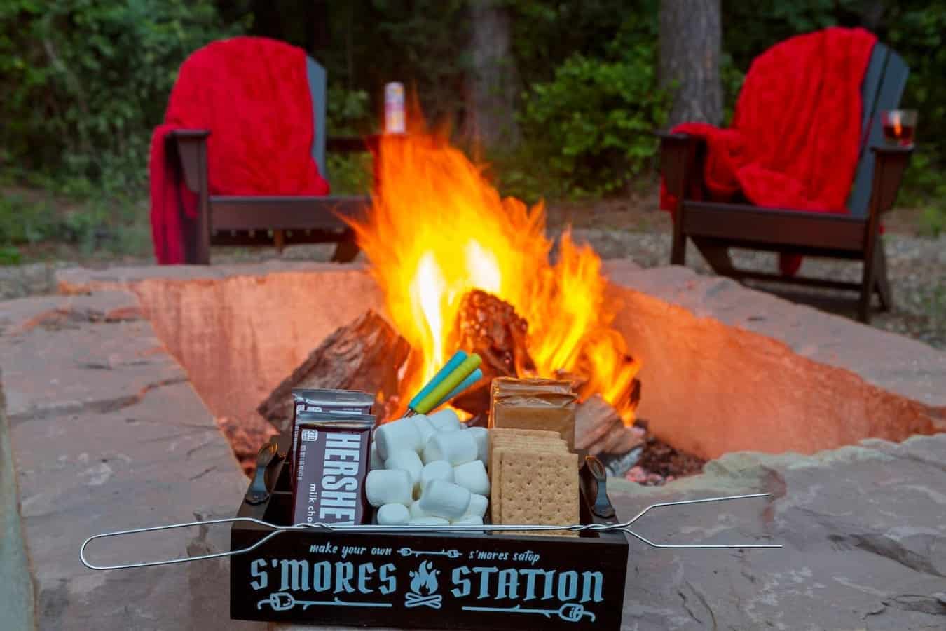 S'mores by the fire — the perfect end to a cabin day