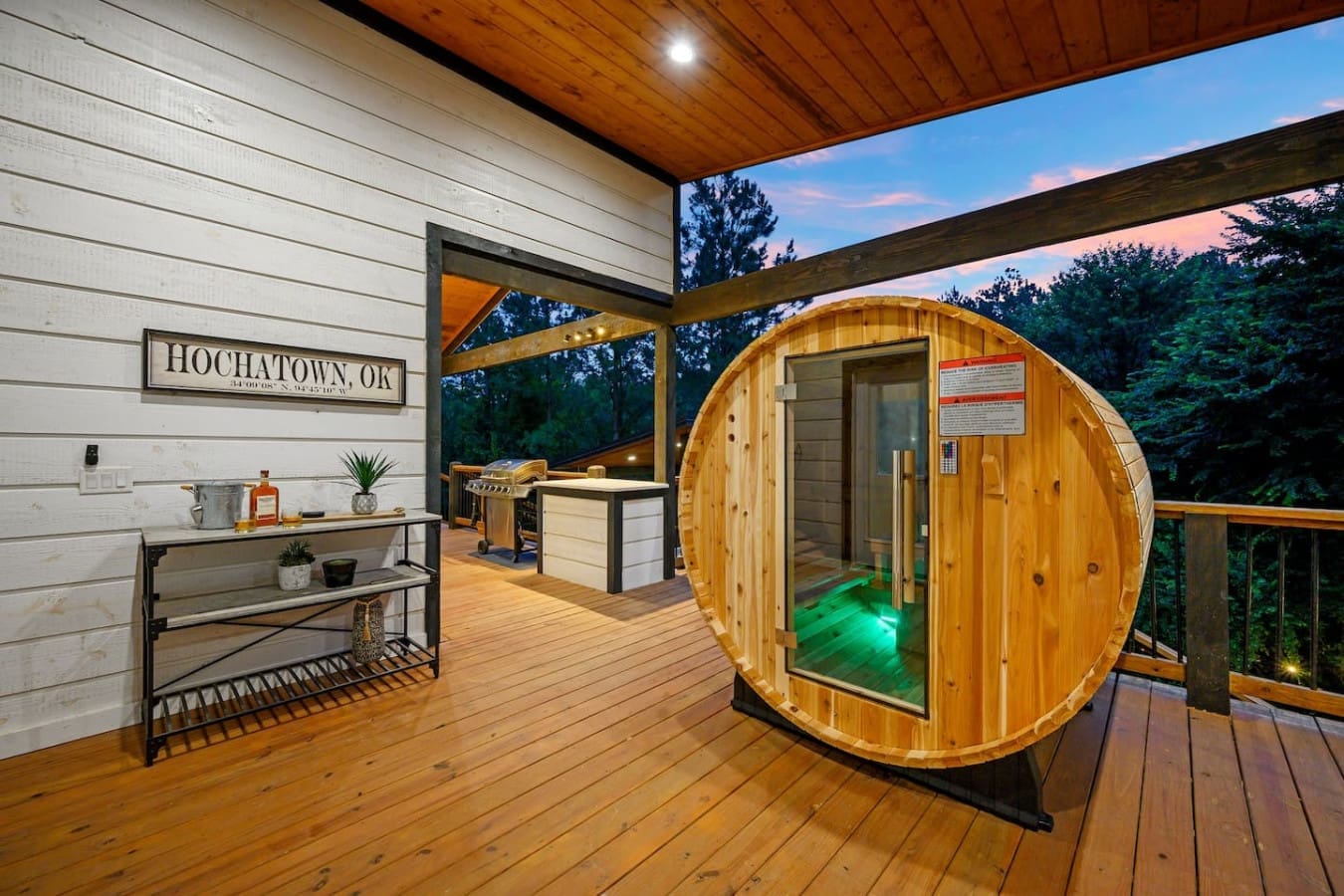 Your own private sauna pod awaits on a deck so gorgeous you'll question why you ever leave.
