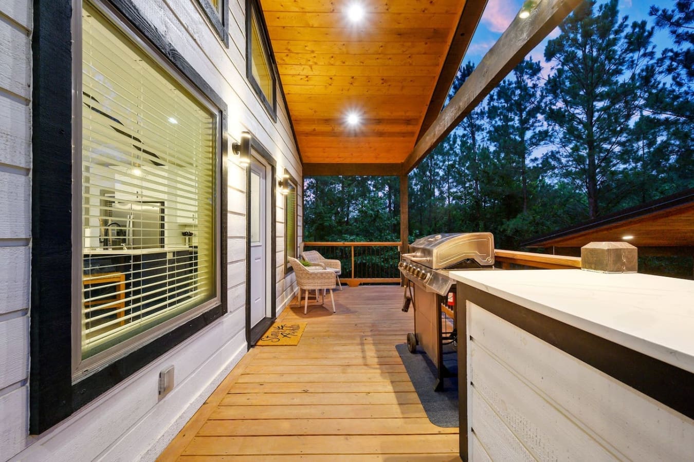 This deck is basically your own private outdoor living room with a grill ready whenever you feel like cooking up something good.