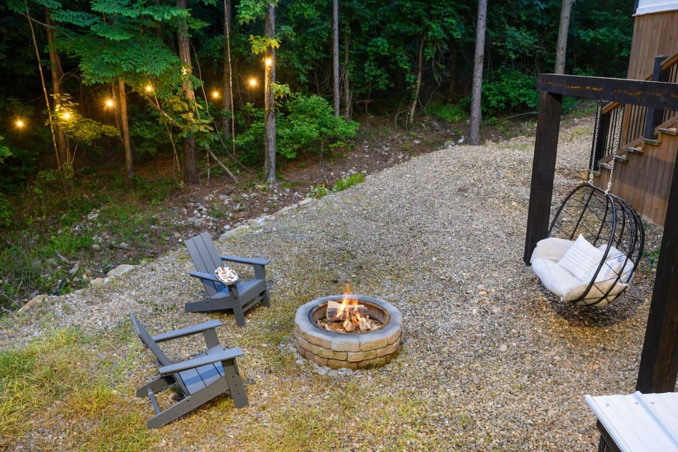 Grab a seat by the fire pit and watch the flames do all the talking while you unwind with whoever matters most.