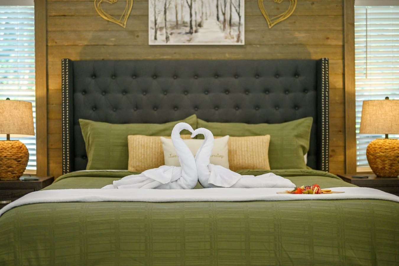 Wake up to towel swans and fresh fruit waiting on your nightstand because someone around here knows how to make you feel like royalty.