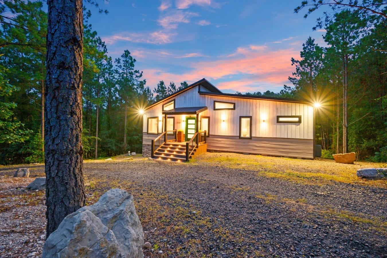 This cozy cabin surrounded by towering pines is basically your own private hideaway where you can actually hear yourself think.
