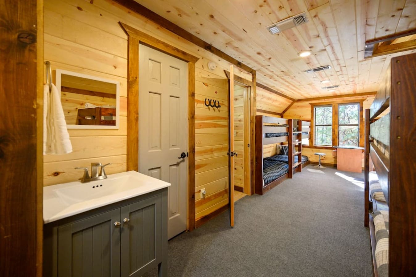 The Eastwood cabin's bunk room.
