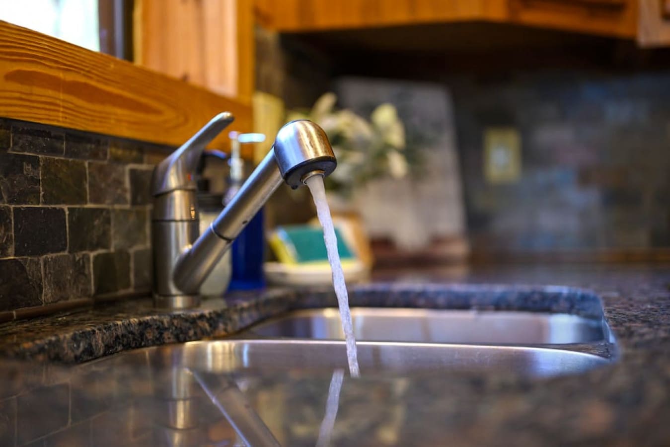 Modern kitchen sink.