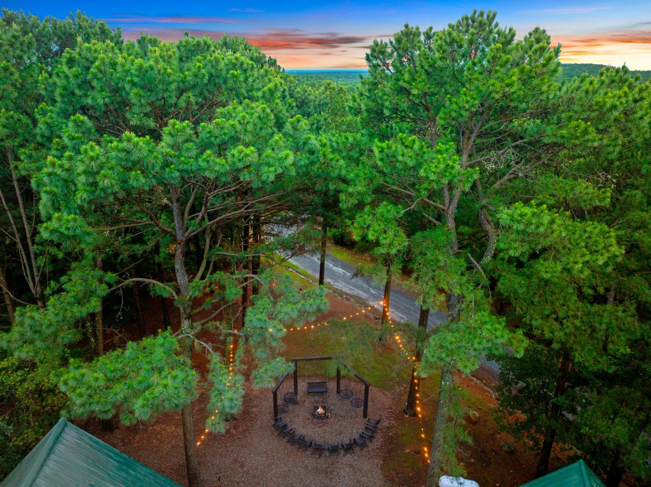 Surrounded by trees, sky, and serenity.