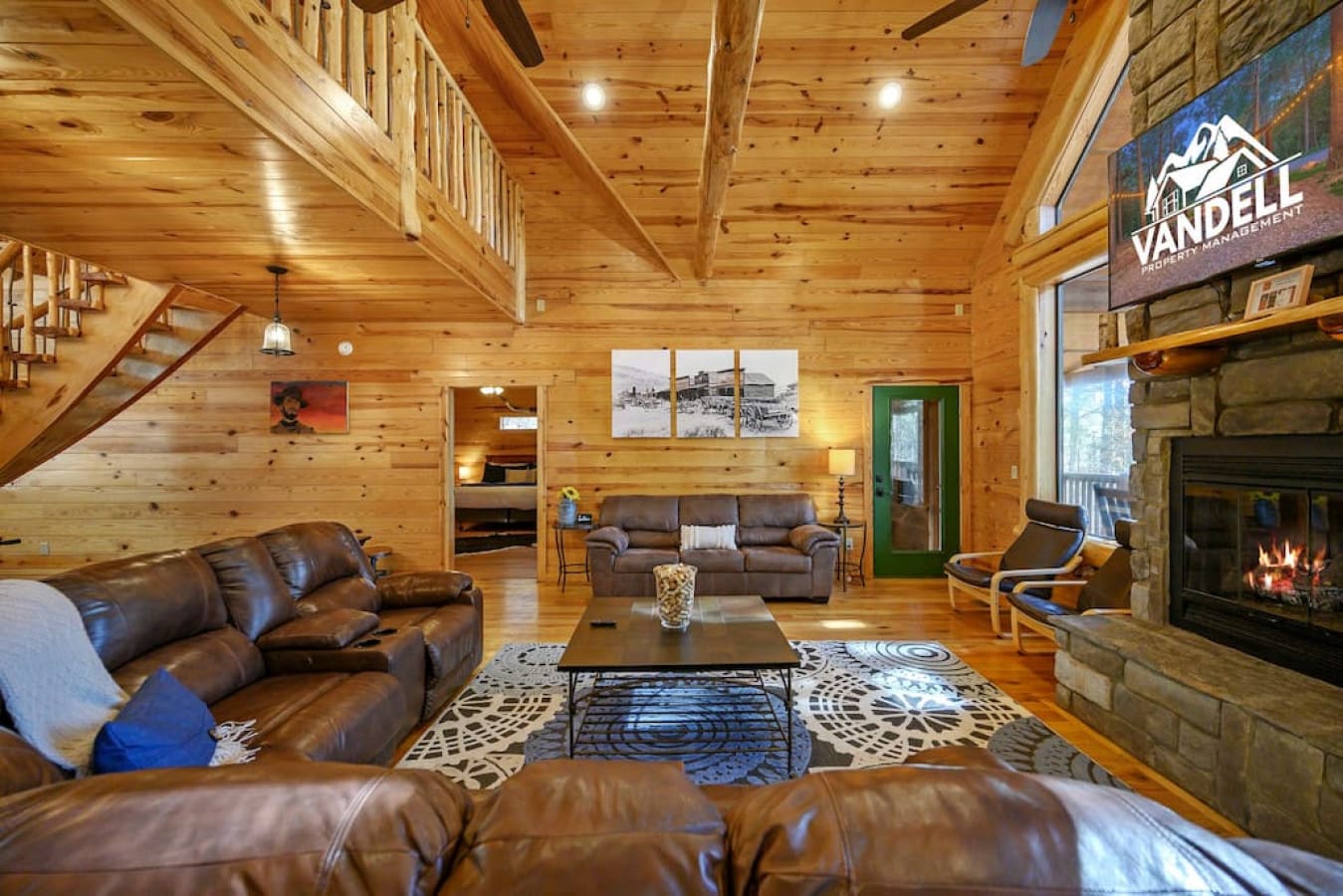 The heart of the cabin — warm, open, and inviting.