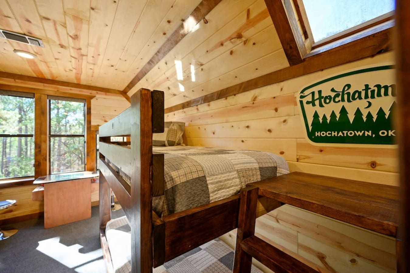 Cozy cabin's Bunk Room, where comfort meets camaraderie.