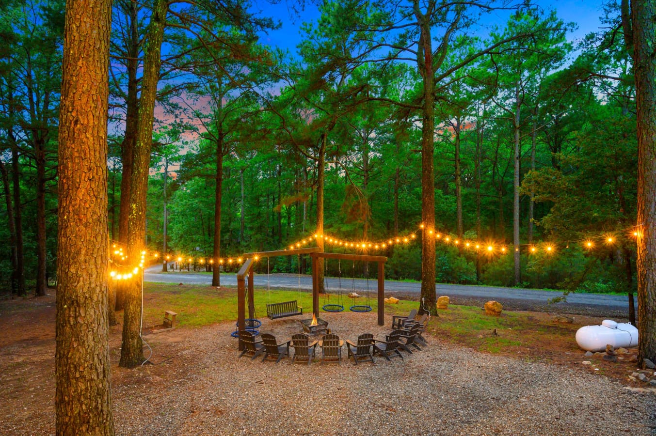 Flames, forest, and fresh air — perfection.