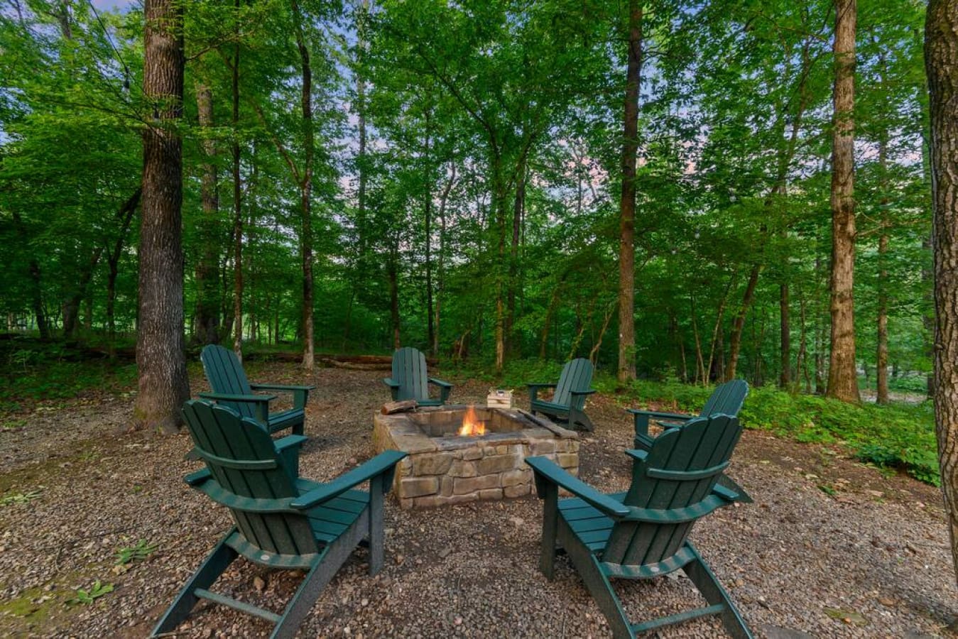 Warmth and memories around our inviting fire pit.