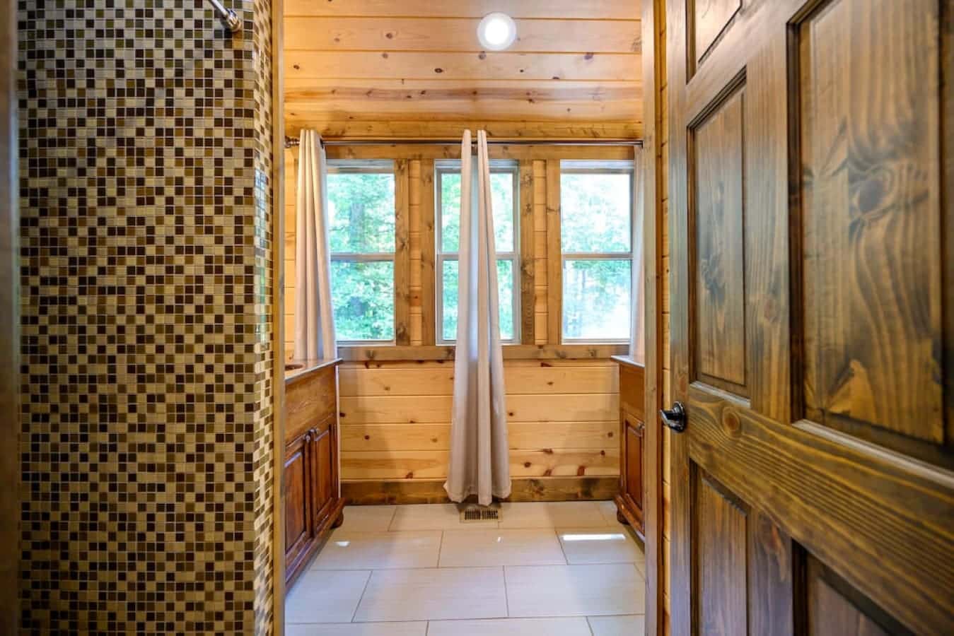 Immerse in natural bliss as you freshen up.