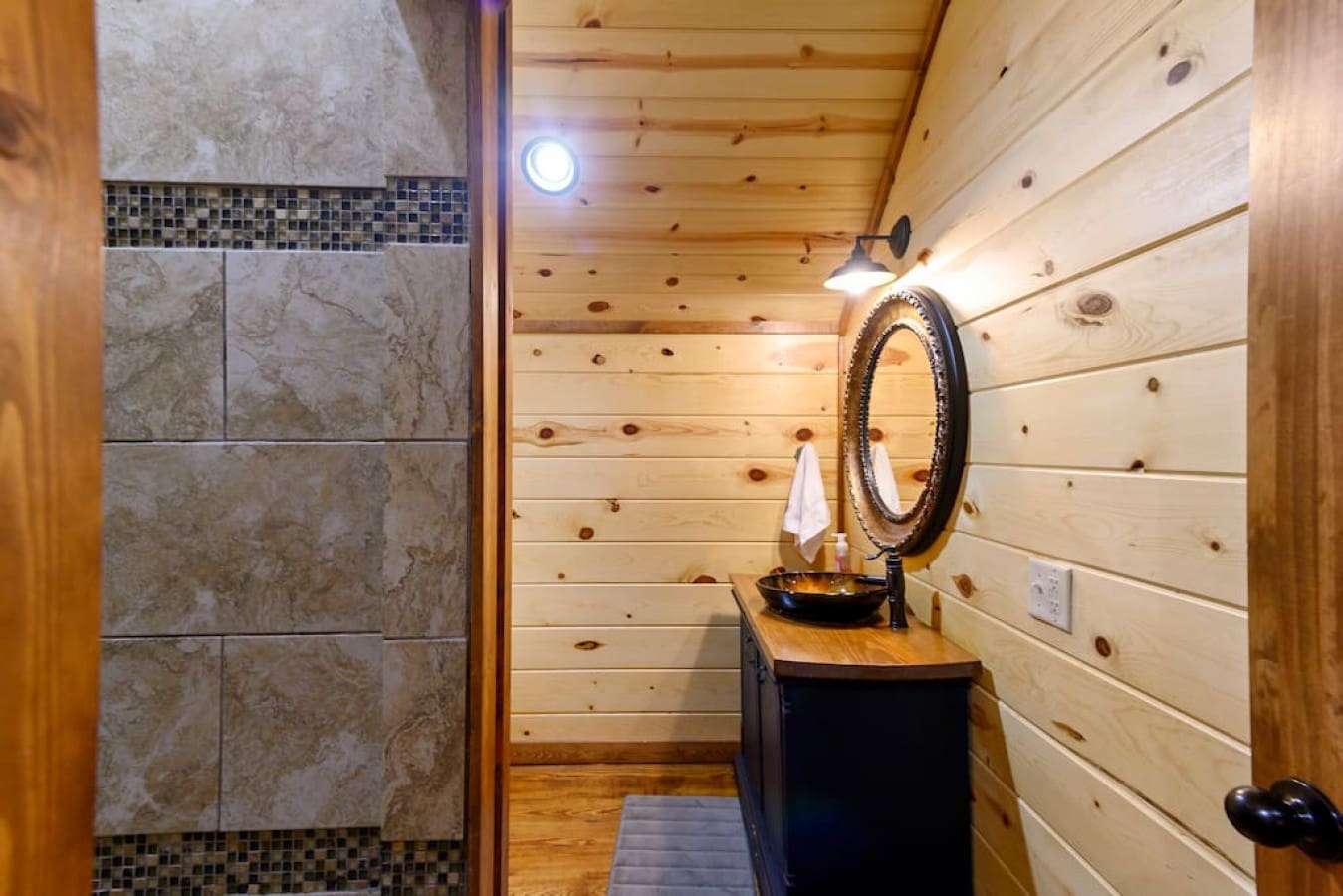 Elevating cabin comfort with a touch of reflective beauty.