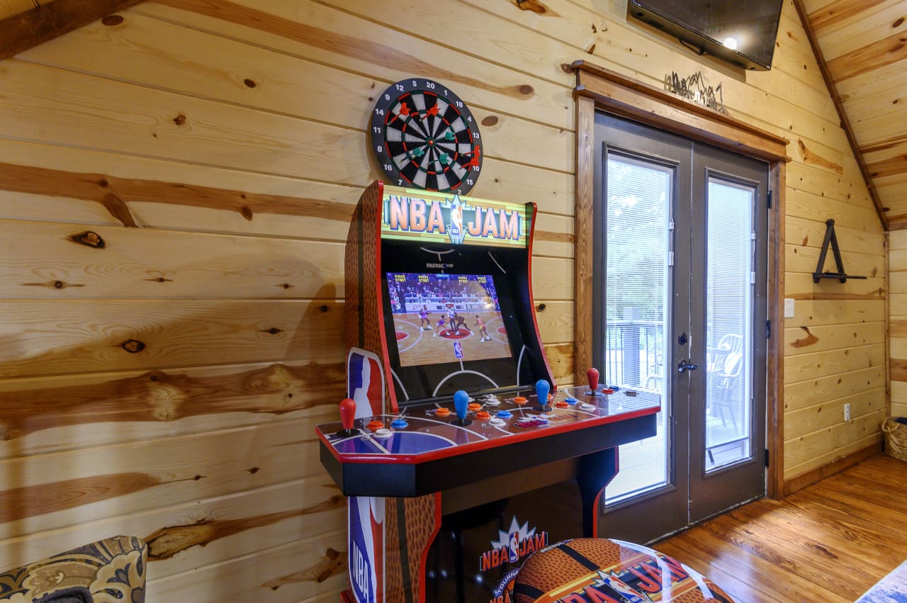 Where laughter echoes and memories are made: our cabin's game corner.