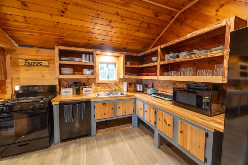 Wood counters, lake breezes, and everything styled just right.