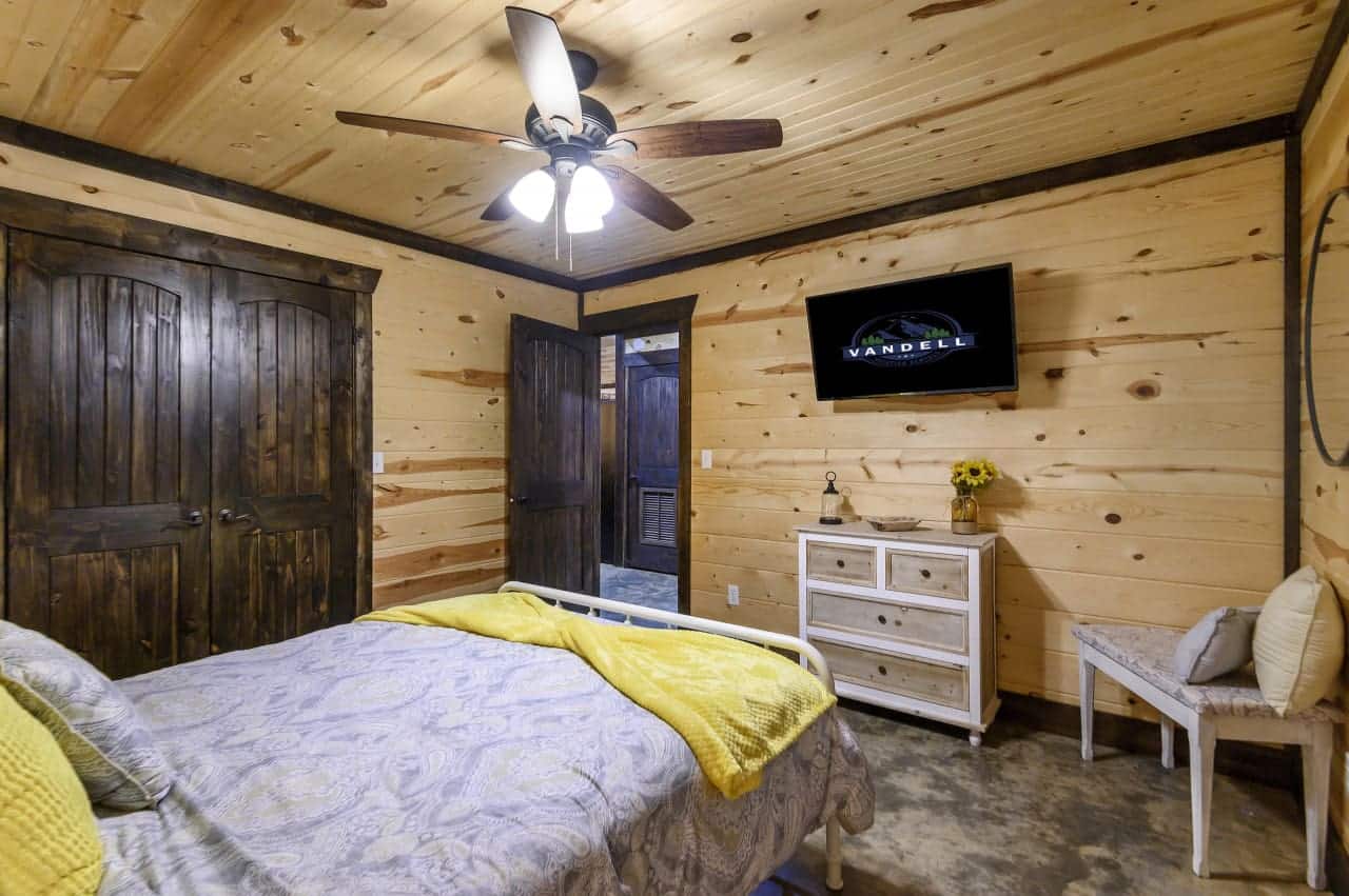 Where comfort meets entertainment: our bedroom retreat.