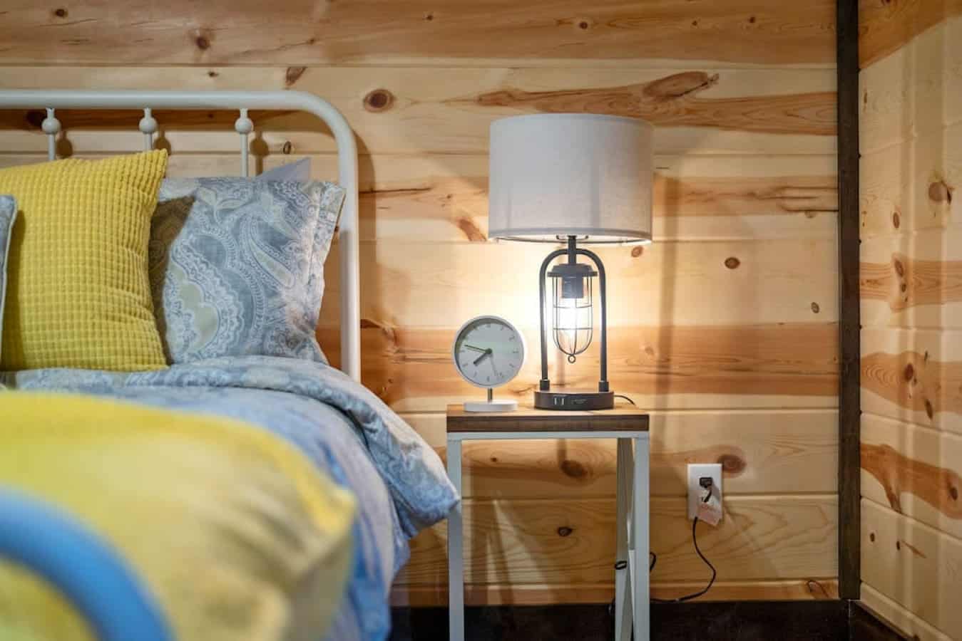 Casting a soft glow for nighttime reading and dreaming.