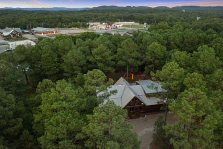 Nestled among the trees, our cabin sanctuary.