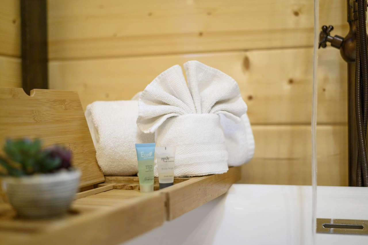 From faucet to foam: preparing for a soothing soak.