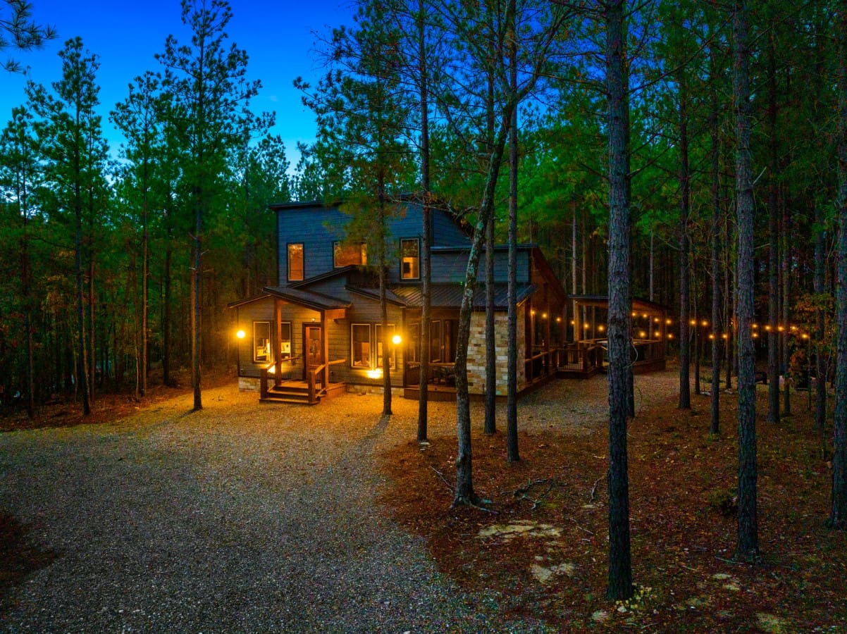 Nestled among the pines, our cabin escape.