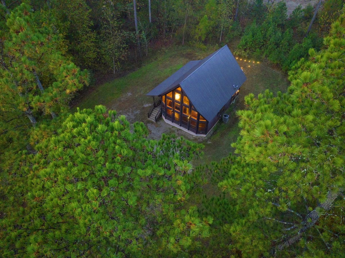 Sky-high perspective of rustic charm.