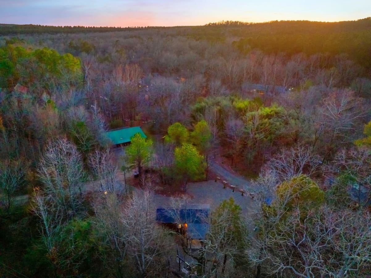 Nature's canvas, cabin perfection.