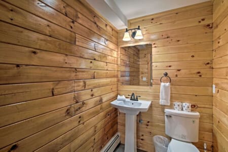 Wooden Wonder: Where Your Bathroom Becomes a Showcase of Natural Beauty.