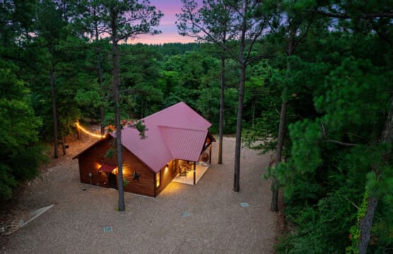 Cabin charm from above, nestled in nature