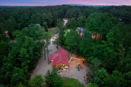 Aerial beauty: our cabin in its natural setting