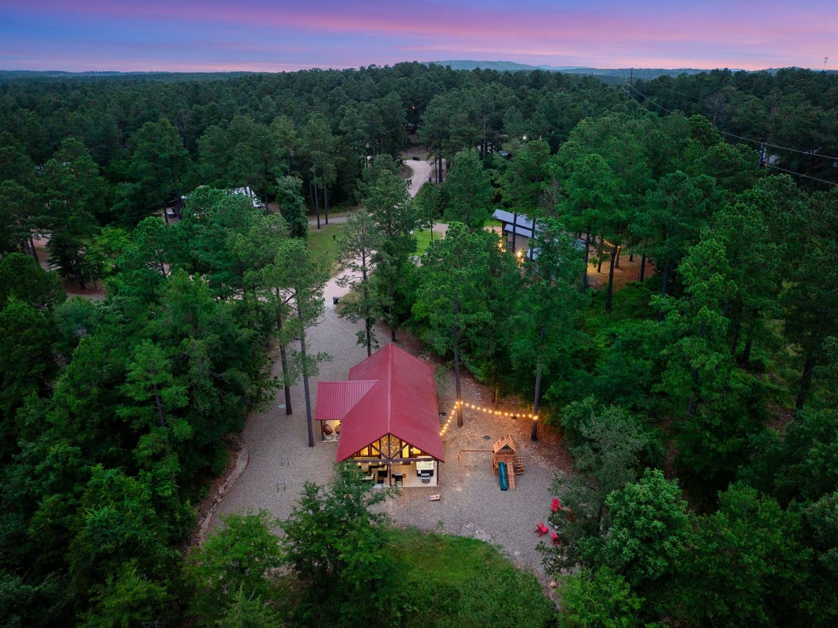 Aerial beauty: our cabin in its natural setting