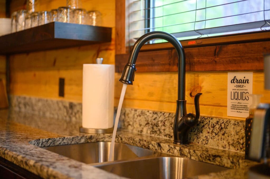 Moments of serenity, flowing from our cabin sink