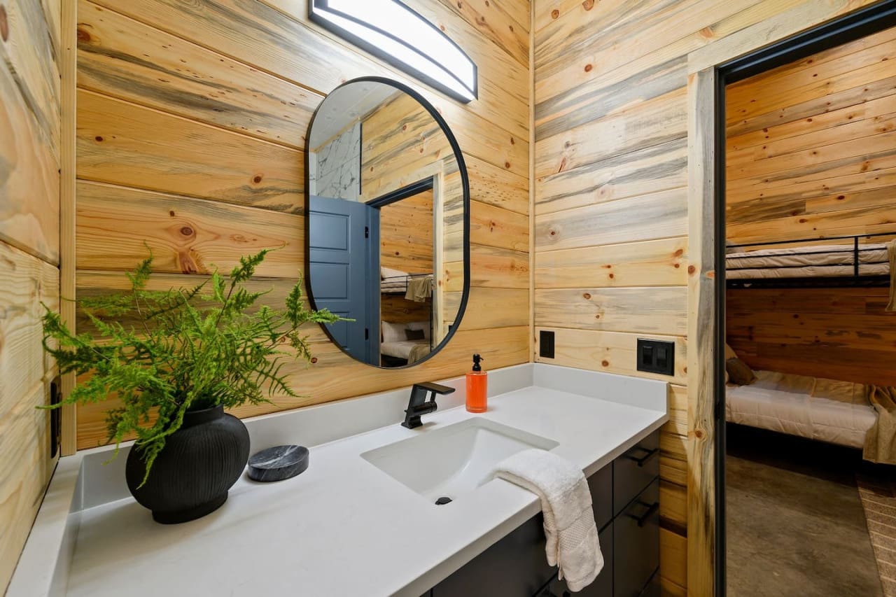 Refresh and rejuvenate in a space that blends rustic charm with modern convenience.